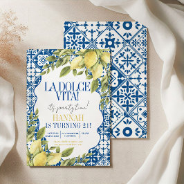 Invitación La Dolce Vita Mediterránea Lemon Cumpleaños Italia