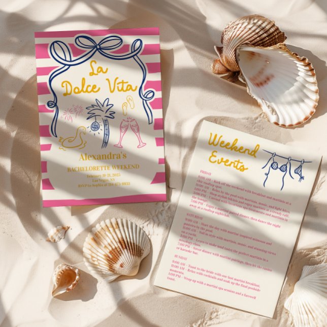 Invitación La Dolce Vita Poolside Bachelorette Weekend (Subido por el creador)