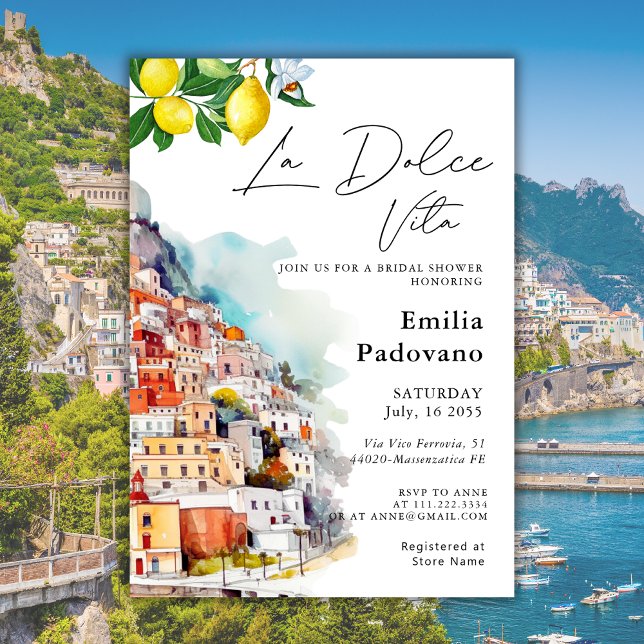 Invitación La Dolce Vita Verano Ducha de Novias Italiana (Subido por el creador)