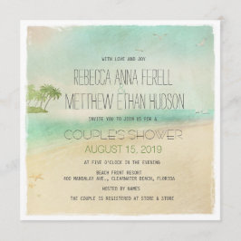 Invitación La ducha artsy del par pacífico de la playa del