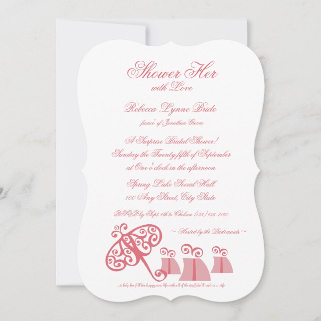 Invitación La ducha con amor, ducha de novia (Anverso)