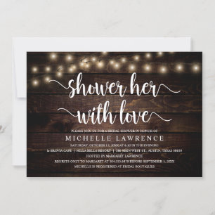 Invitación La Ducha Con Amor, Una Ducha Rústica De Novias