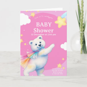 Invitación La ducha de bebé de Zarah la osa polar bailarina