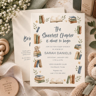 Invitación La Ducha de Bebé del Capítulo Más Dulce