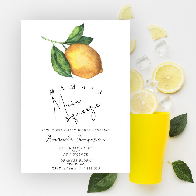 Invitación La ducha de bebé Lemon de mi mamá (Subido por el creador)