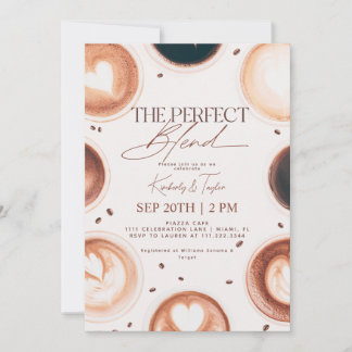Invitación La Ducha De Boda De Parejas De Café De Mezcla Perf