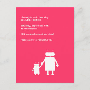 Invitación La ducha de la niña del robot invita