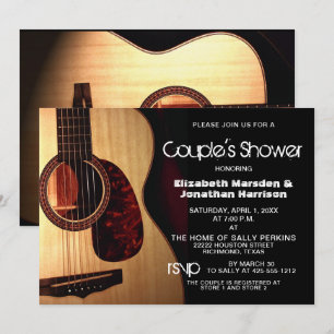 Invitación La ducha de la pareja musical de guitarra moderna