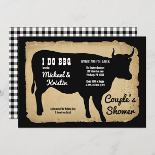Invitación La ducha de la pareja rústica de vaca que hago bar