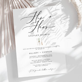 Invitación La ducha de las parejas de caligrafía de Edgy mode