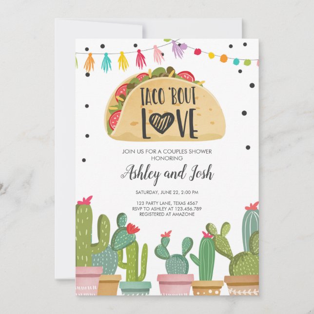 Invitación La ducha de los pares de la fiesta del amor del (Anverso)