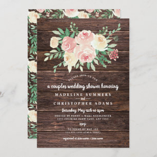 Invitación La ducha de matrimonio Rusood Rubor Floral