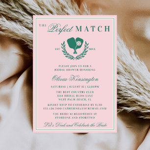 Invitación La Ducha de Novia del Club de Pickleball The Perfe