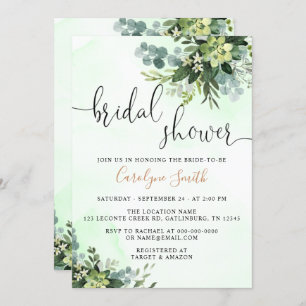Invitación La ducha de novia verde