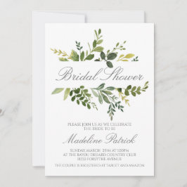 Invitación La ducha de novia verde