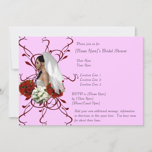 Invitación La ducha de novias con encanto favorece (Anverso)