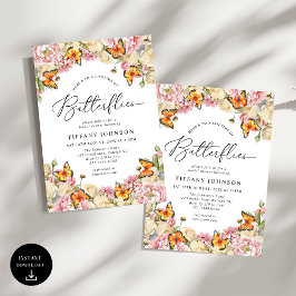 Invitación La ducha de novias de Butterflies Peonies