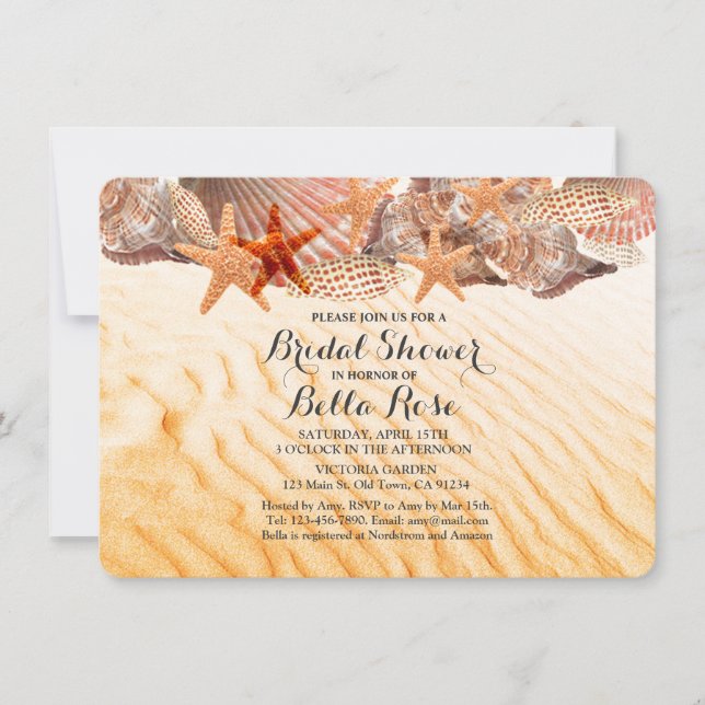 Invitación La ducha de novias de la playa de las marismas inv (Anverso)