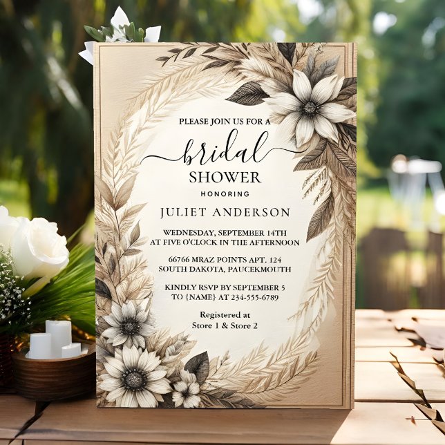 Invitación La ducha de novias de papel reciclado de papel de  (Subido por el creador)