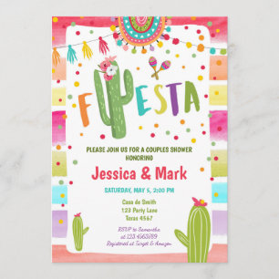 Invitación La ducha mexicana de los pares de la fiesta del