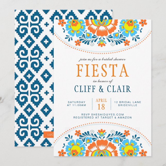 Invitación La ducha nupcial de la fiesta invita (Anverso / Reverso)