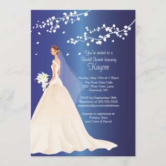 Invitación La ducha nupcial de la novia de moda del zafiro