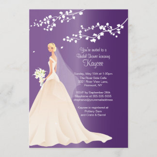 Invitación La ducha nupcial de la novia RUBIA Amethyst de