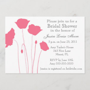 Invitación La ducha nupcial de las amapolas coralinas invita