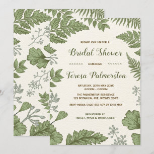 Invitación La ducha nupcial del bosque botánico del verdor
