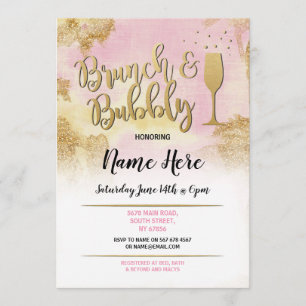 Invitación La ducha nupcial del brunch y del oro rosado