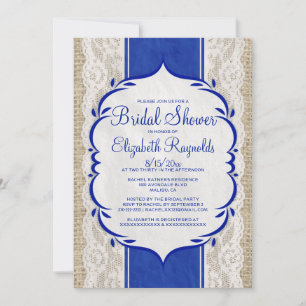 Invitación La ducha nupcial del cordón de lino de la