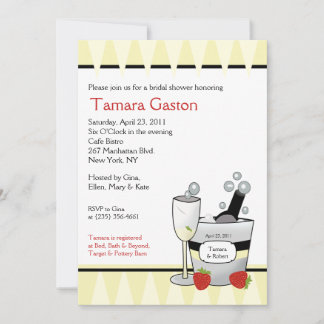 Invitación La ducha nupcial del fiesta 5x7 de Champán invita