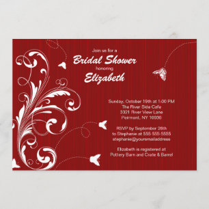Invitación La ducha nupcial del flourish de la mariposa