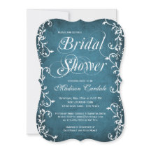 La ducha nupcial del Flourish elegante azul del