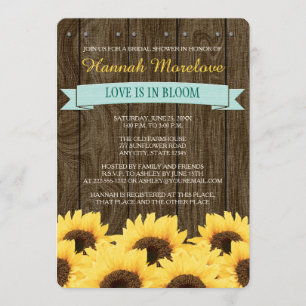 INVITACIÓN LA DUCHA NUPCIAL DEL GIRASOL RÚSTICO DE LA