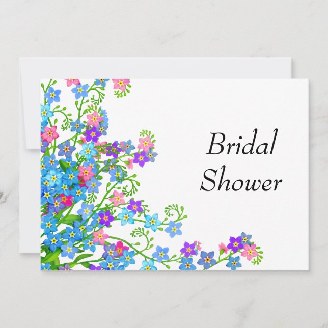 Invitación La ducha nupcial del jardín de las nomeolvides (Anverso)