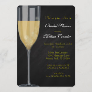 Invitación La ducha nupcial elegante elegante de Champán