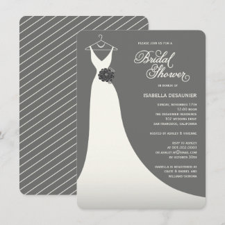 Invitación La ducha nupcial elegante elegante del vestido de