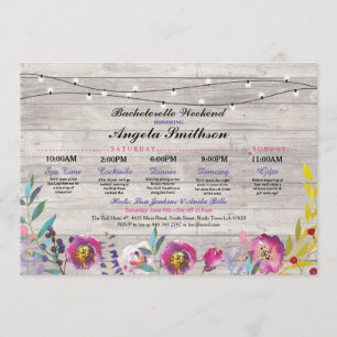 Invitación La ducha nupcial enciende el vintage de madera