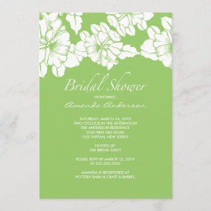 Invitación La ducha nupcial floral verde y blanca de moda