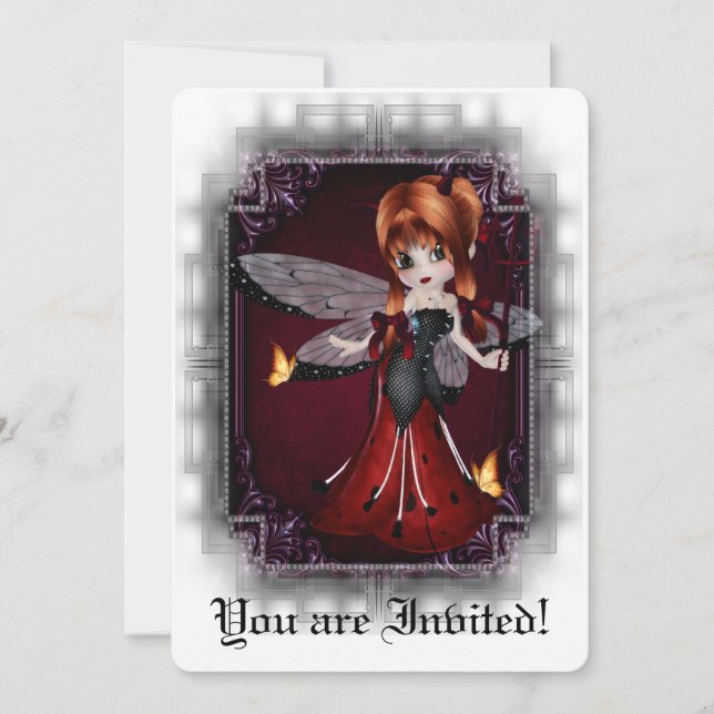 Invitación La ducha nupcial gótica invita a la pequeña (Anverso)