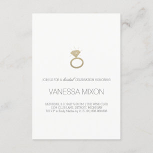Invitación La ducha nupcial invita al anillo de diamante del