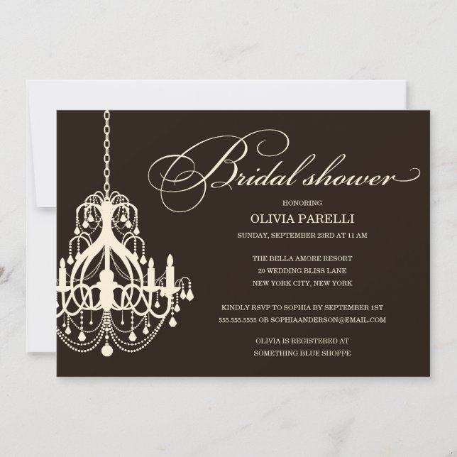 INVITACIÓN LA DUCHA NUPCIAL NEGRA Y PONER CREMA DE LA LÁMPARA (Anverso)