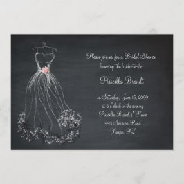 Invitación La ducha nupcial, pizarra, sueños se viste, los