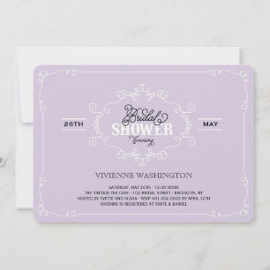 Invitación La ducha nupcial púrpura del Flourish elegante del