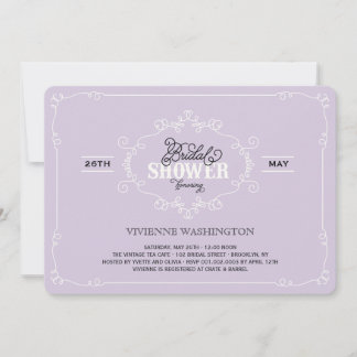 Invitación La ducha nupcial púrpura del Flourish elegante del