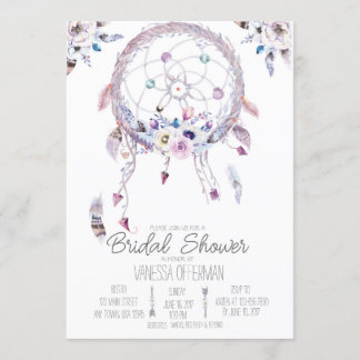 Invitación La ducha nupcial romántica de Dreamcatcher Boho