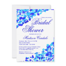 La ducha nupcial verde azulada del azul real de la