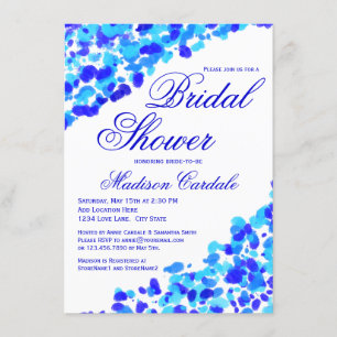 Invitación La ducha nupcial verde azulada del azul real de la