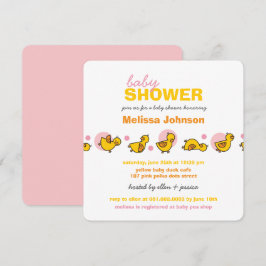 Invitación La ducha rosada de la niña de los puntos de los